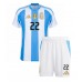 Camiseta Argentina Lautaro Martinez #22 Primera Equipación para niños Copa America 2024 manga corta (+ pantalones cortos)